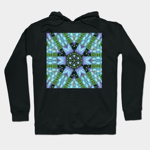 Circuitboard fire Kaleidoscope Pattern (Seamless) 3 Hoodie by Swabcraft